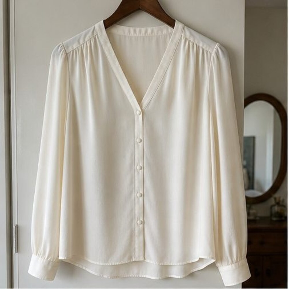 White Pleated Blouse